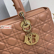 Dior Large Lady Dior Cannage Leather Blush M0566 32x25x11cm - 3
