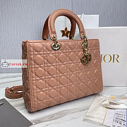 Dior Large Lady Dior Cannage Leather Blush M0566 32x25x11cm - 2