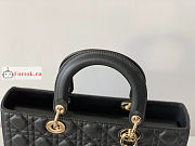 Dior Large Lady Dior Cannage Leather Black M0566 32x25x11cm - 5