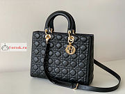Dior Large Lady Dior Cannage Leather Black M0566 32x25x11cm - 4