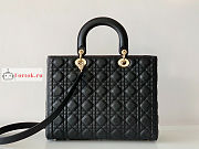 Dior Large Lady Dior Cannage Leather Black M0566 32x25x11cm - 2