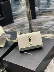 Ysl Kate Belt Bag In Grained Leather White 534395 18x12x4.5cm  - 4