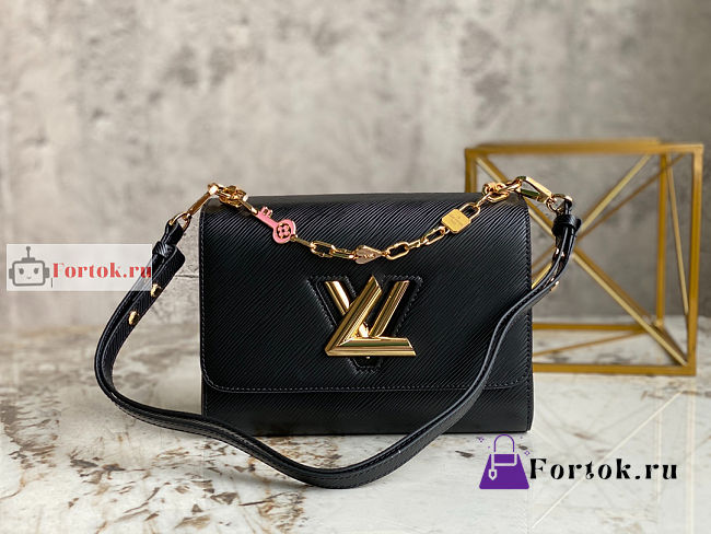 Louis Vuitton Twist MM Handbag Epi Leather Black M20834 23x17x9.5cm - 1
