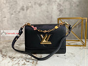 Louis Vuitton Twist MM Handbag Epi Leather Black M20834 23x17x9.5cm - 1