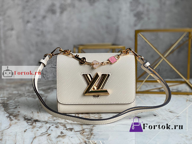 Louis Vuitton Twist PM Handbag Epi Leather White M20840 19x15x9cm - 1