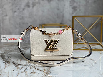 Louis Vuitton Twist PM Handbag Epi Leather White M20840 19x15x9cm