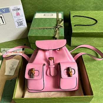 Gucci Small Bamboo Backpack Light Pink 702101 22x22x7cm