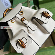 Gucci Small Bamboo Backpack White 702101 22x22x7cm - 3