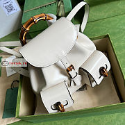 Gucci Small Bamboo Backpack White 702101 22x22x7cm - 2