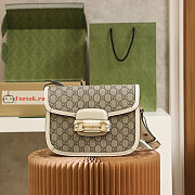 Gucci Horsebit 1955 Shoulder Bag Beige/White 602204 25x18x8cm - 1