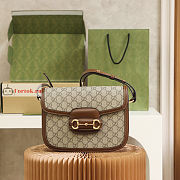Gucci Horsebit 1955 Shoulder Bag Beige/Brown 602204 25x18x8cm - 1