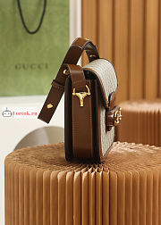 Gucci Horsebit 1955 Shoulder Bag Beige/Brown 602204 25x18x8cm - 4