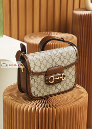 Gucci Horsebit 1955 Shoulder Bag Beige/Brown 602204 25x18x8cm - 2