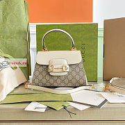 Gucci Mini Horsebit 1955 Bag Beige/White 703848 22x16x10.5cm - 1