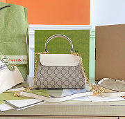 Gucci Mini Horsebit 1955 Bag Beige/White 703848 22x16x10.5cm - 5
