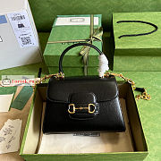 Gucci Mini Horsebit 1955 Bag Black 703848 22x16x10.5cm - 1