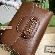 Gucci Mini Horsebit 1955 Bag Brown 703848 22x16x10.5cm - 5