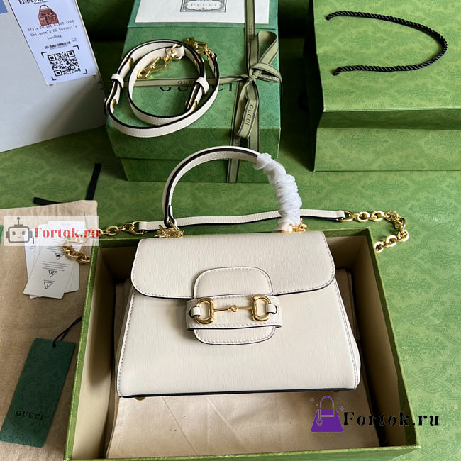 Gucci Mini Horsebit 1955 Bag White 703848 22x16x10.5cm - 1
