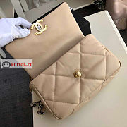 Chanel 19 Handbag Soft Goatskin Large Beige 30x20x10cm - 6