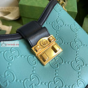 Gucci Small GG Shoulder Bag Blue 675788 25x21x9cm - 3