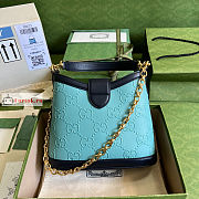 Gucci Small GG Shoulder Bag Blue 675788 25x21x9cm - 2