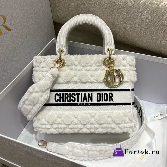 Dior Medium Lady Latte Cannage Shearling M0565OMBU_M941 24x20x12cm - 1