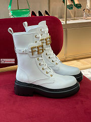 Fendigraphy Leather Biker Boots  - 3