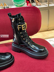 Fendigraphy Leather Biker Boots  - 6