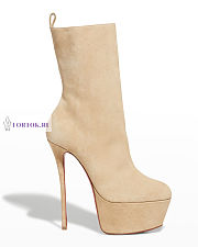 Dolly Suede Red Sole Platform Booties 15cm - 2
