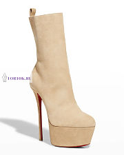 Dolly Suede Red Sole Platform Booties 15cm - 3