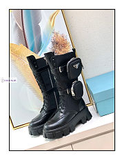 Prada Monolith Leather And Nylon Boots - 6