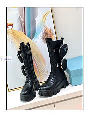 Prada Monolith Leather And Nylon Boots - 4