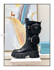 Prada Monolith Leather And Nylon Boots - 3