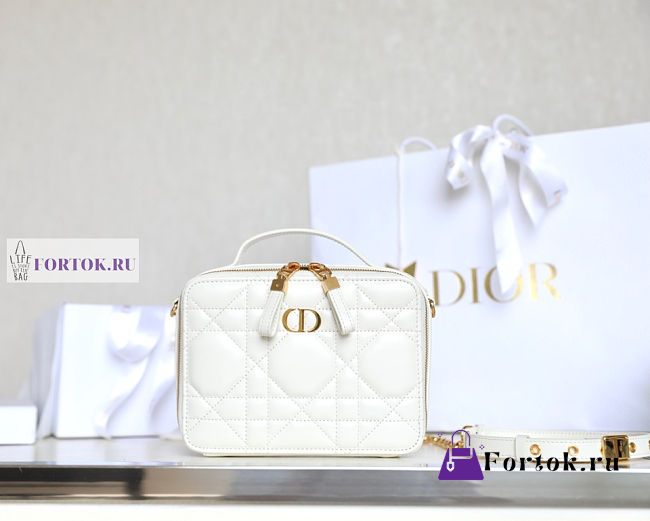 Dior Caro Box Bag With Chain 19.5x15x6 cm - 1