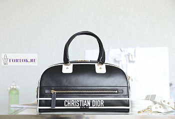 Medium Dior Vibe Zip Bowling Bag 34x18x15cm