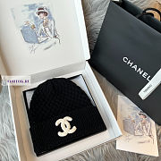 Chanel Wool Hat and Scarf Black - 6