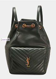 Ysl Joe Backpack In Lambskin Vert Fonce 22x29x15cm - 5