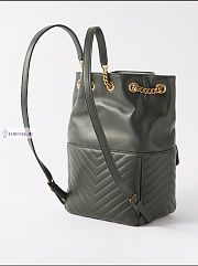 Ysl Joe Backpack In Lambskin Vert Fonce 22x29x15cm - 4