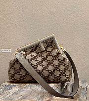 Fendi First FF Logo Velvet Large Bag 32.5x15x23.5cm - 1