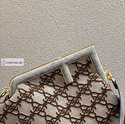 Fendi First FF Logo Velvet Large Bag 32.5x15x23.5cm - 3