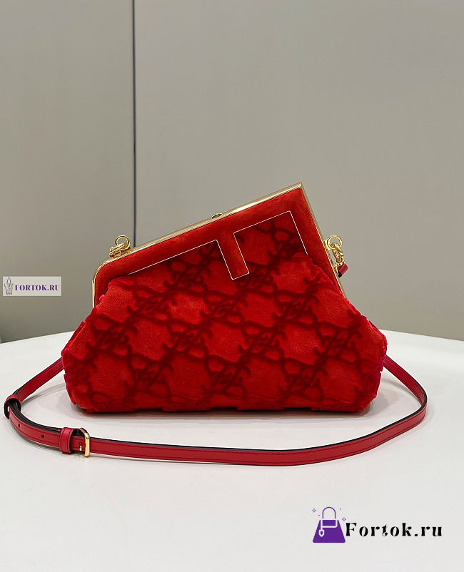 Fendi First FF Logo Red Bag 32.5x15x23.5cm - 1