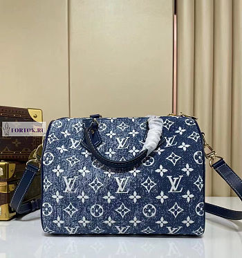 LV Speedy Bandouliere 25 Denim Blue M59609 25x19x15cm