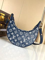 LV Loop Monogram Circle in Denim Bag M81166 23x13x6cm - 5