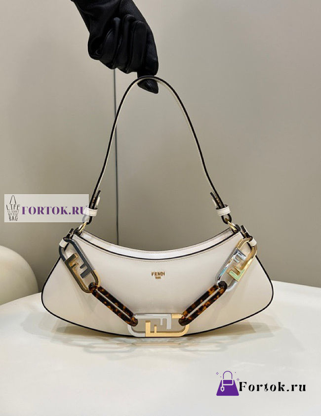 Fendi O'Lock Swing Camellia Leather Pouch 32x6x12cm - 1