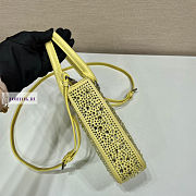 Prada Small Satin Tote Bag with Crystals Pineapple Yellow 17.5x15x5cm - 5
