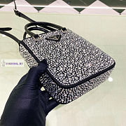 Prada Small Satin Tote Bag with Crystals Black 17.5x15x5cm - 3