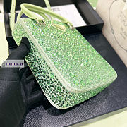 Prada Small Satin Tote Bag with Crystals Aqua 17.5x15x5cm - 5