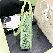 Prada Small Satin Tote Bag with Crystals Aqua 17.5x15x5cm - 6