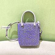 Prada Small Satin Tote Bag with Crystals Purple 17.5x15x5cm - 4