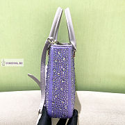 Prada Small Satin Tote Bag with Crystals Purple 17.5x15x5cm - 2